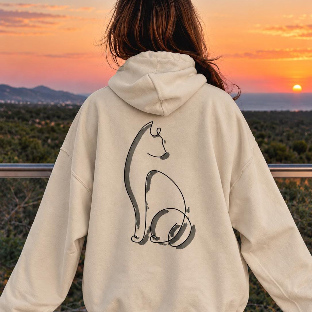 Minimalist Cat Hoodie V2