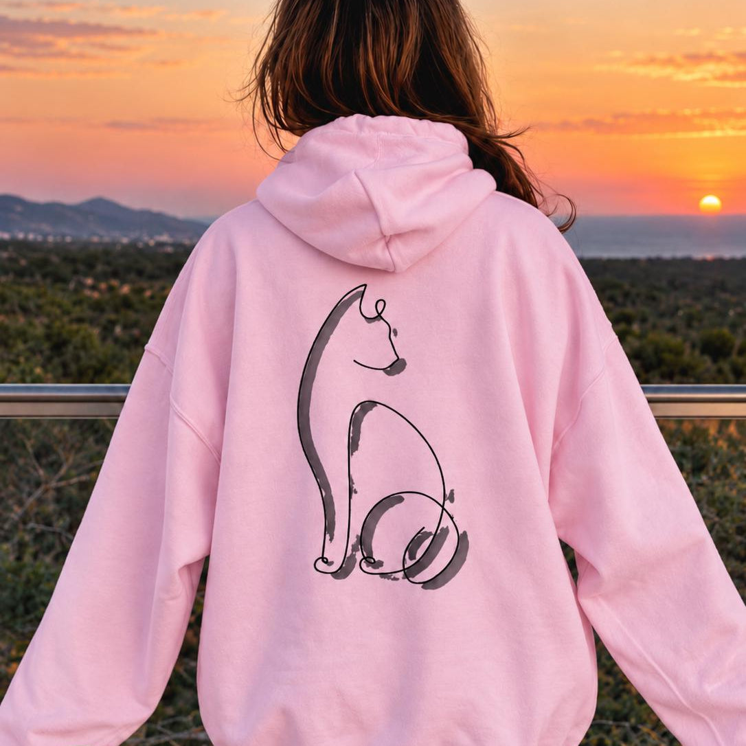 Minimalist Cat Hoodie V2