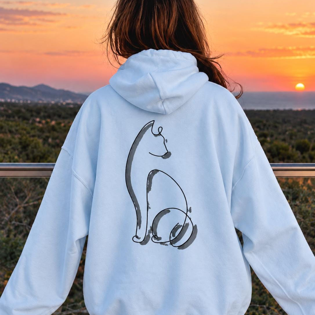 Minimalist Cat Hoodie V2