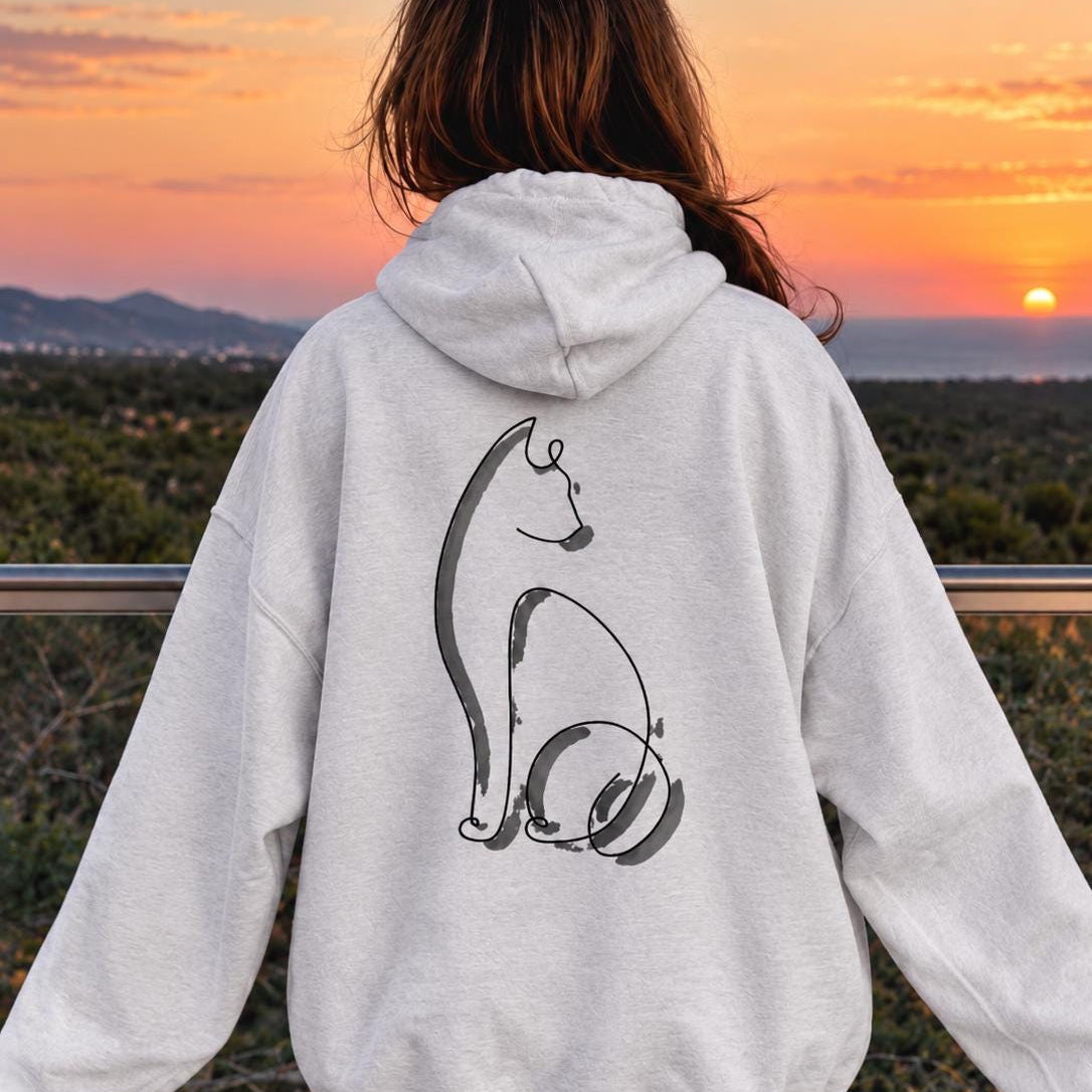 Minimalist Cat Hoodie V2