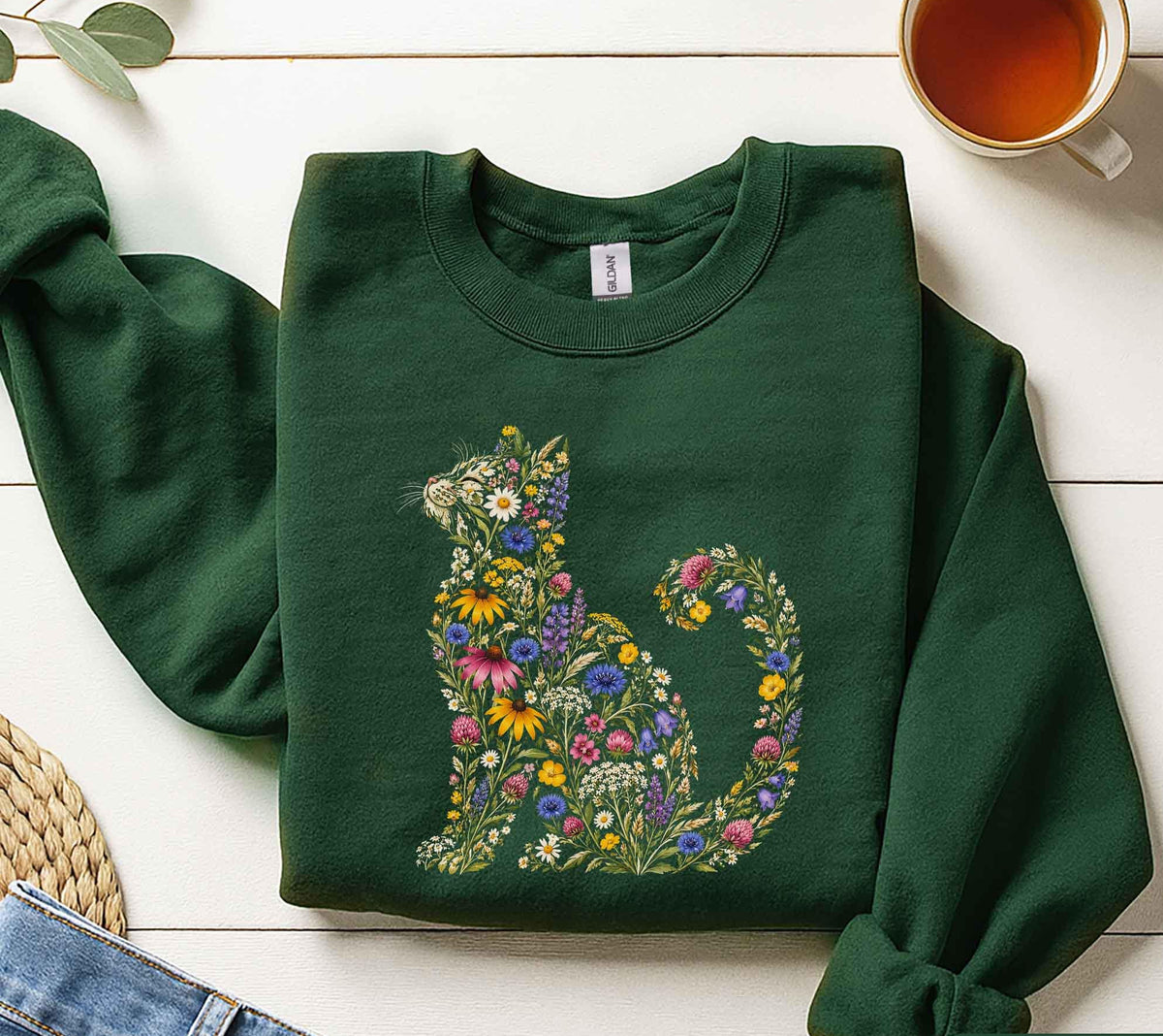 Wildflower Cat Sweatshirt
