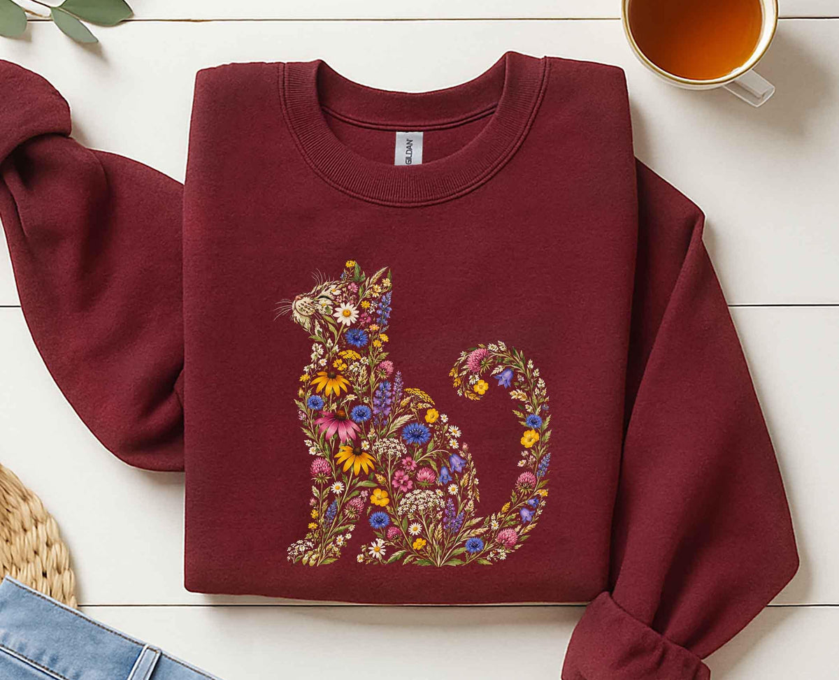Wildflower Cat Sweatshirt