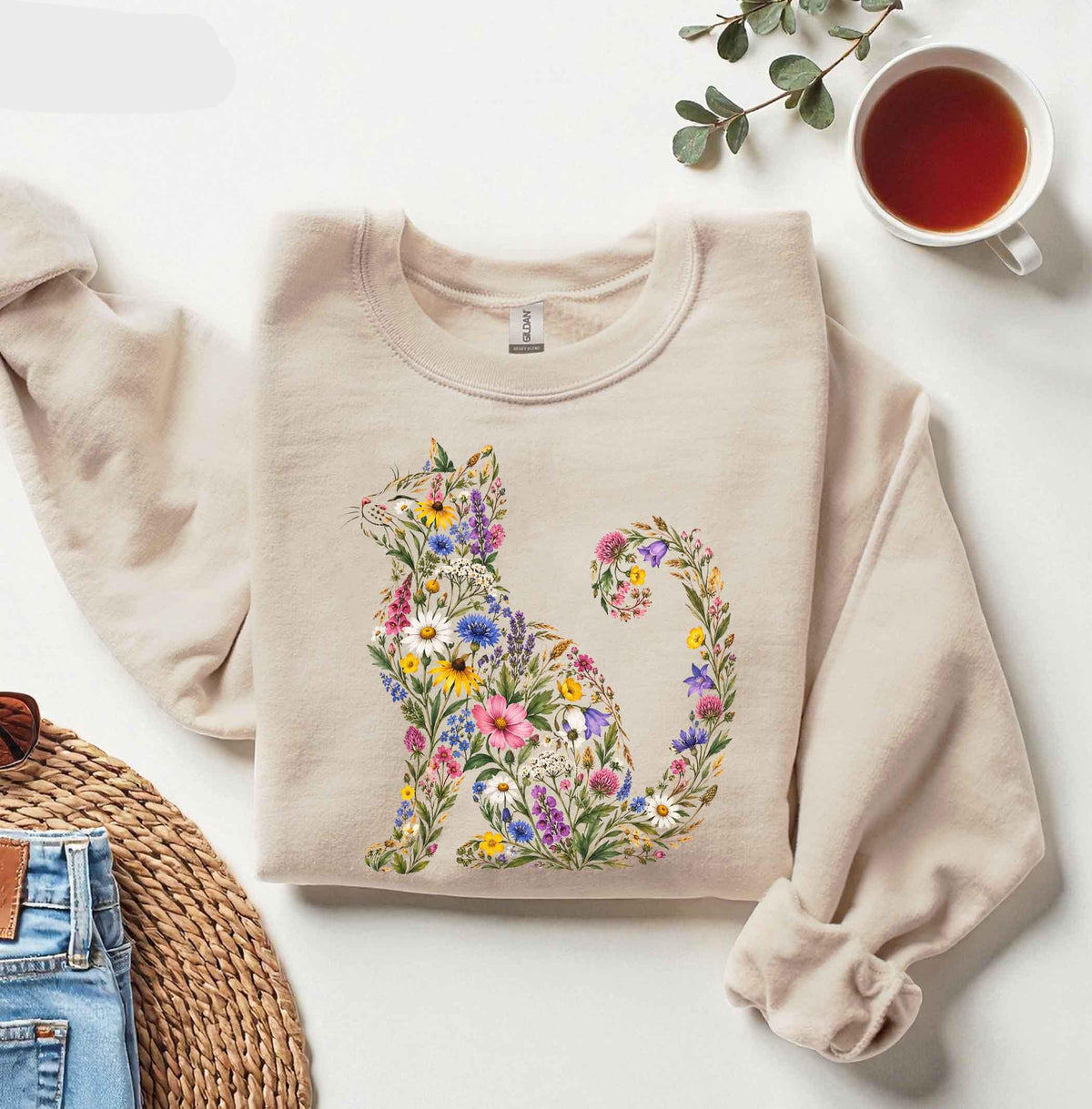 Wildflower Cat Sweatshirt