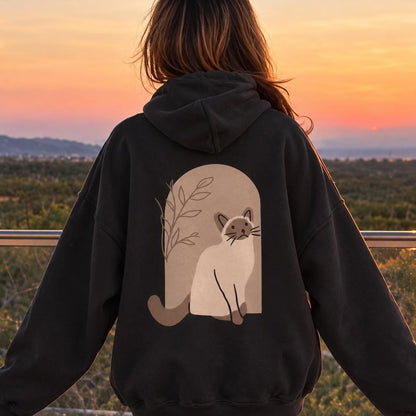 Minimalist Siamese Cat Hoodie