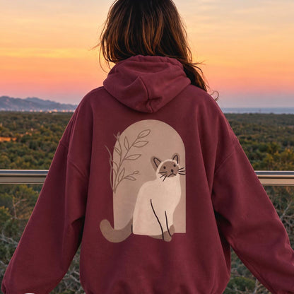 Minimalist Siamese Cat Hoodie