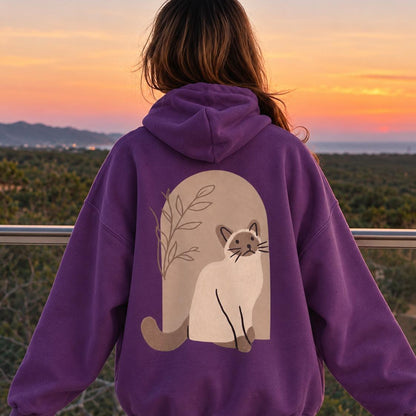 Minimalist Siamese Cat Hoodie