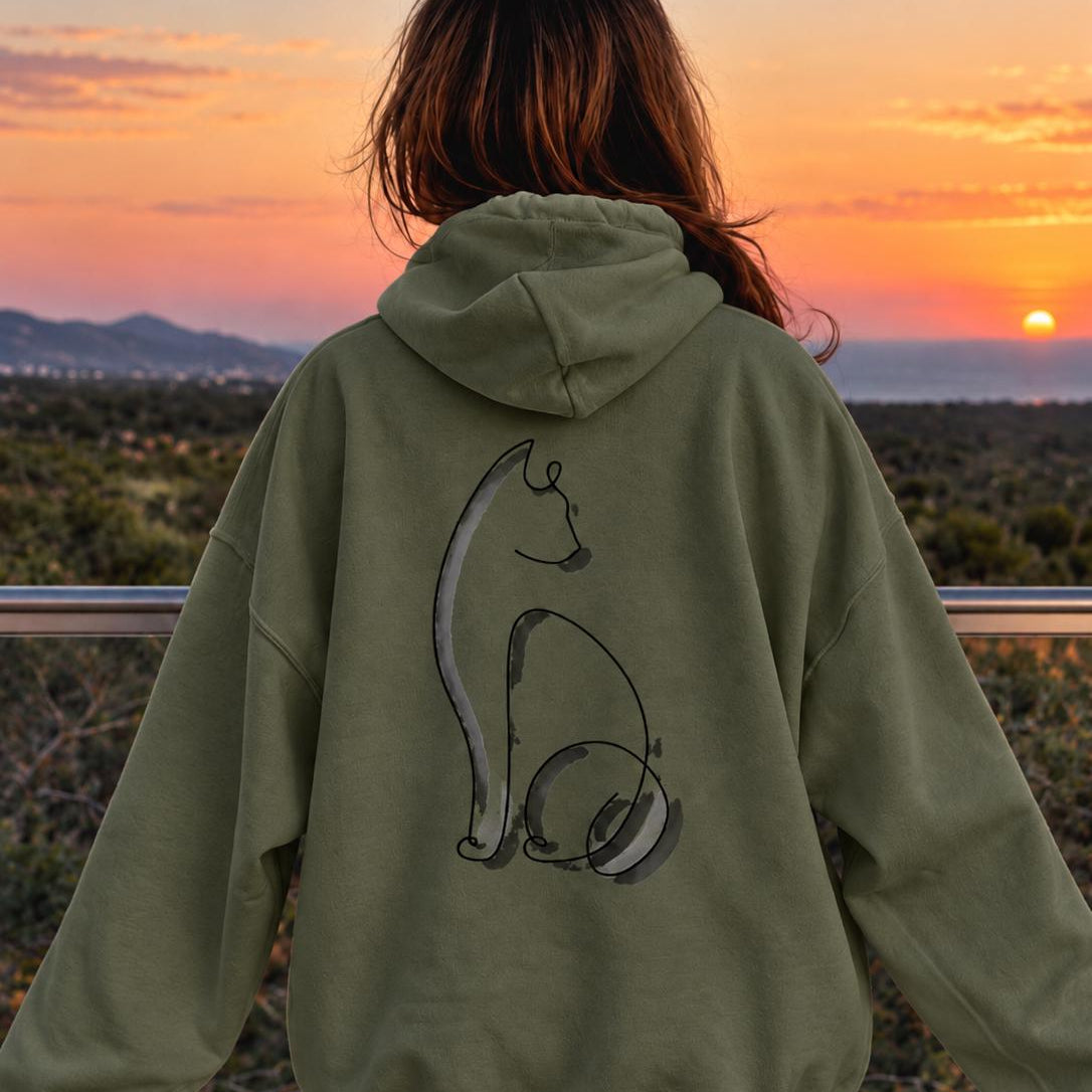 Minimalist Cat Hoodie V2