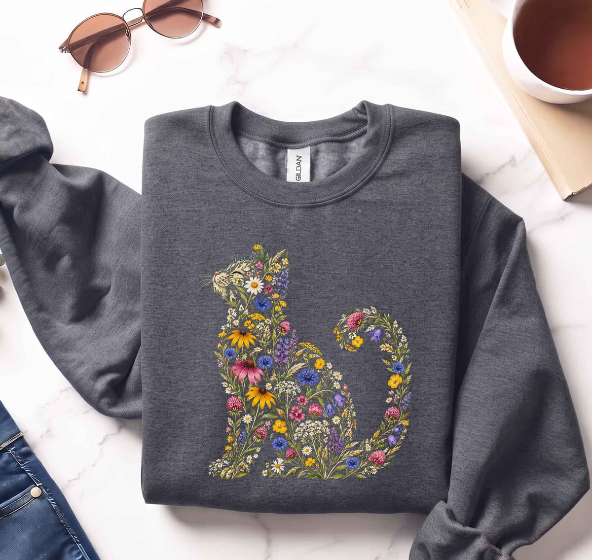 Wildflower Cat Sweatshirt