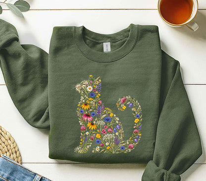 Wildflower Cat Sweatshirt